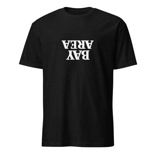 Black t-shirt with 'Bay Area' logo on a white background
